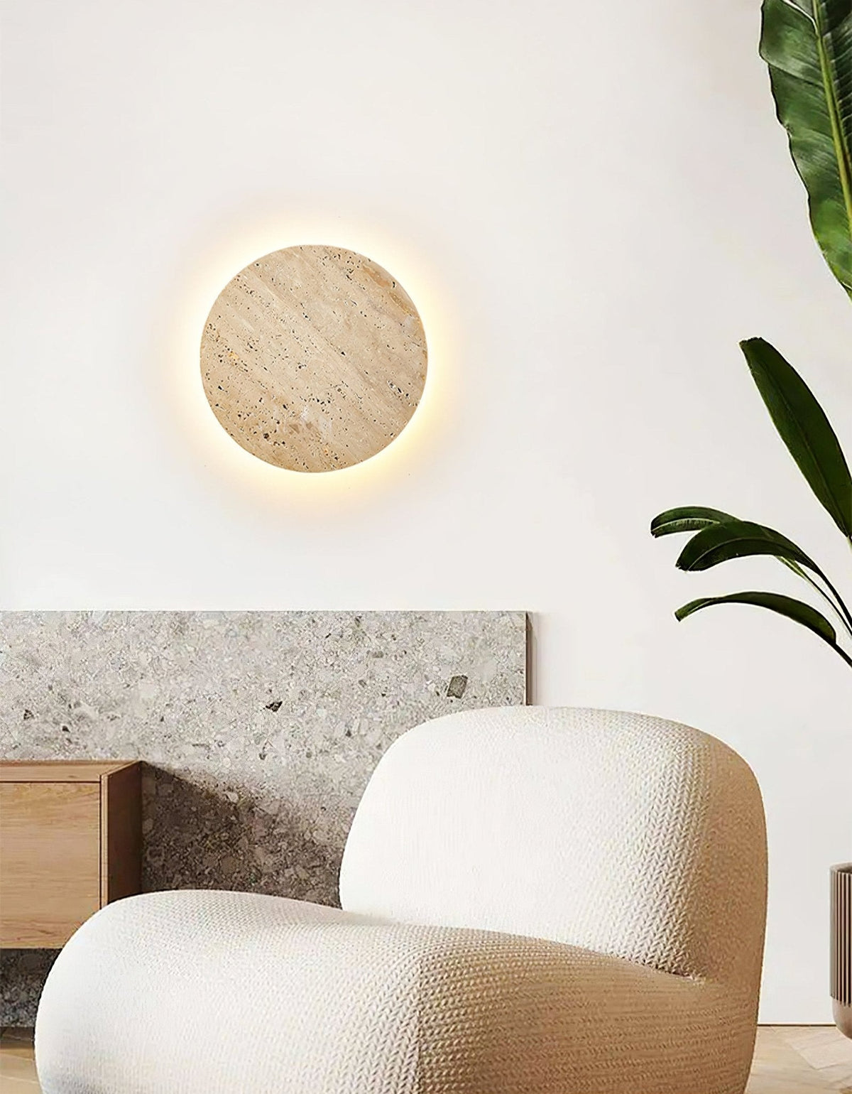 Artale lampada da parete in travertino Giallo