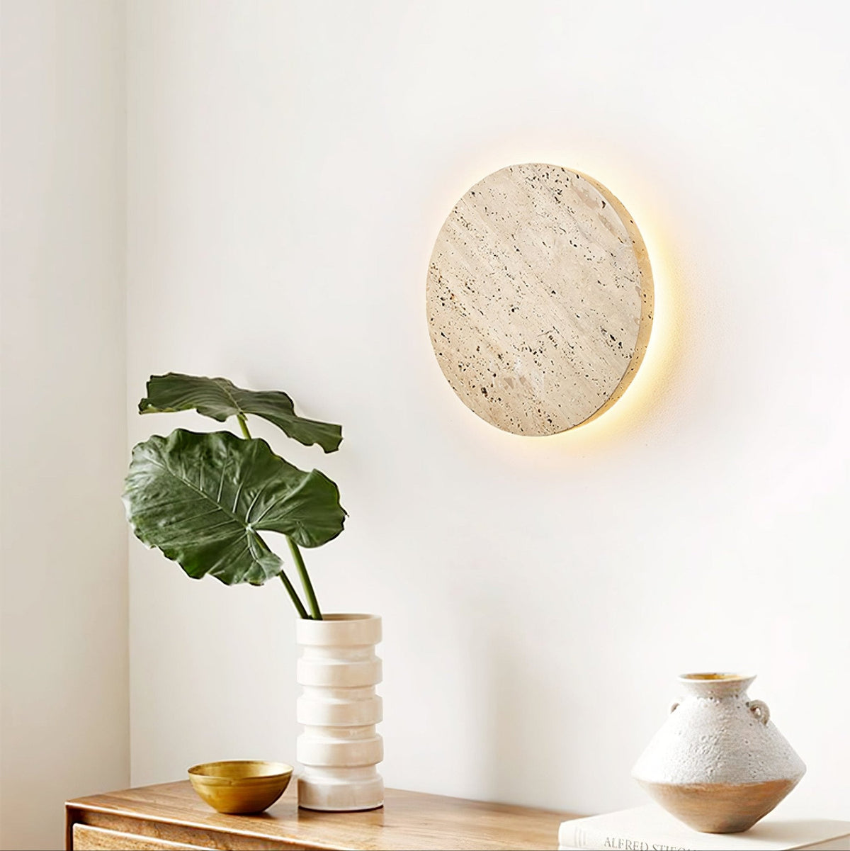 Artale lampada da parete in travertino Giallo