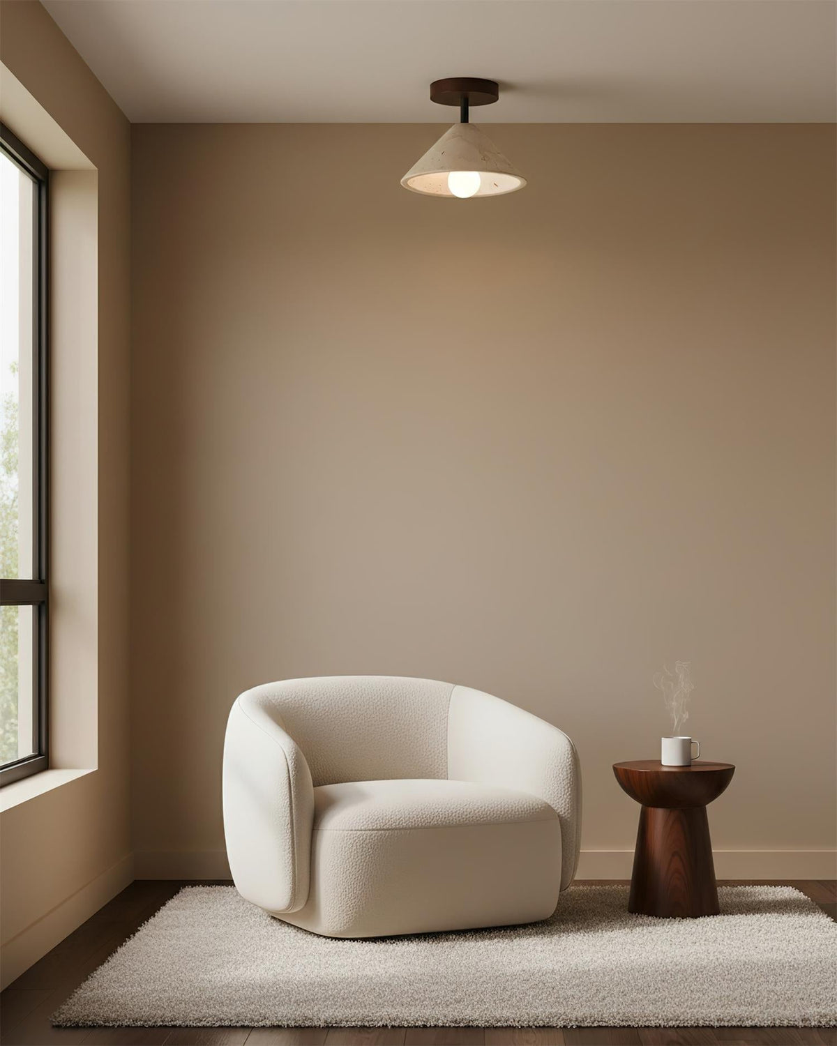 Valorian lampada da soffitto in travertino
