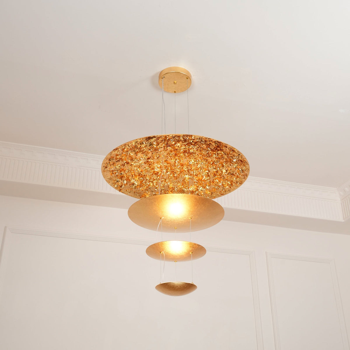 Phelion lampada a sospensione con foglia d'oro stratificata