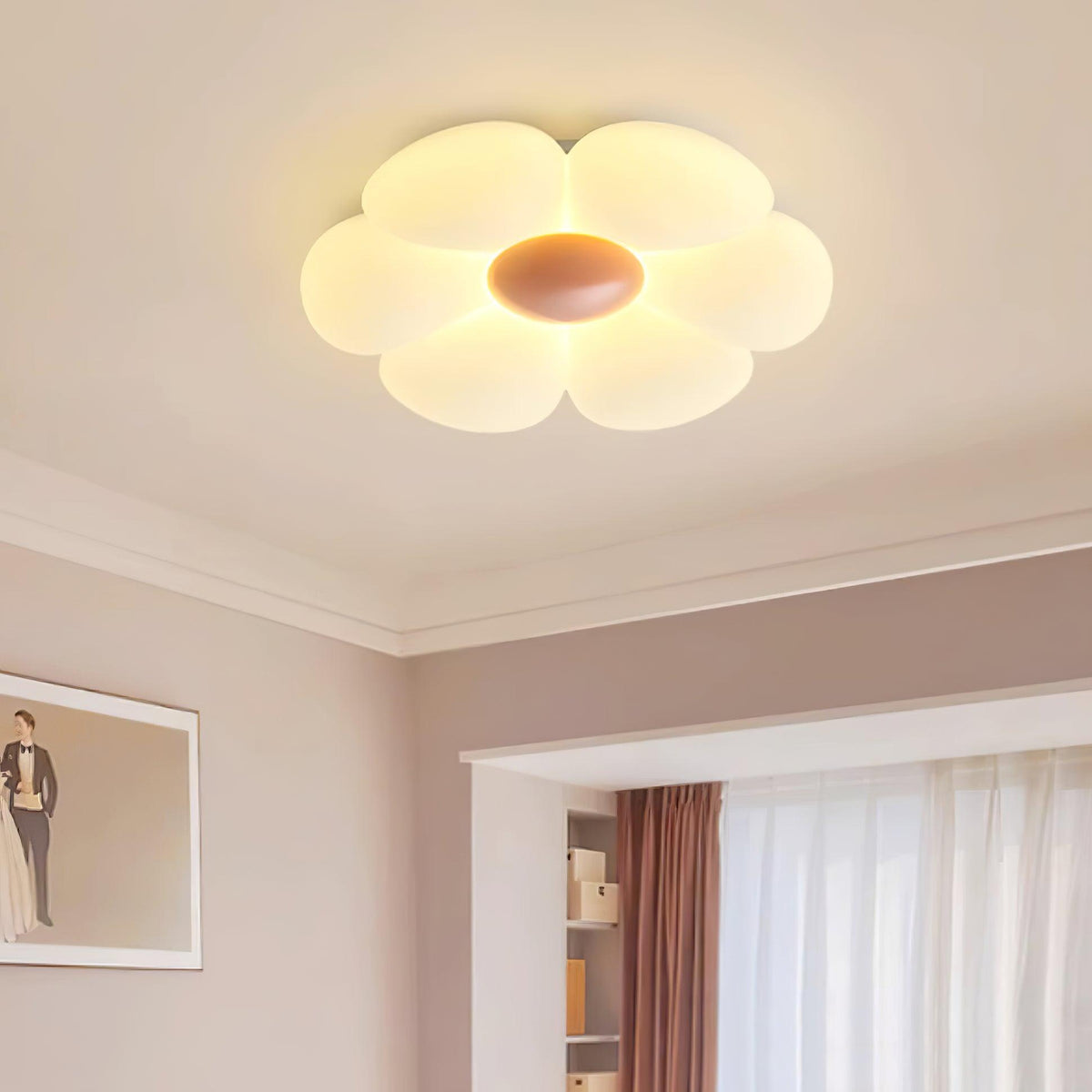 Liorinella lampada da soffitto a forma di fiore a sei petali per camera da letto bambini