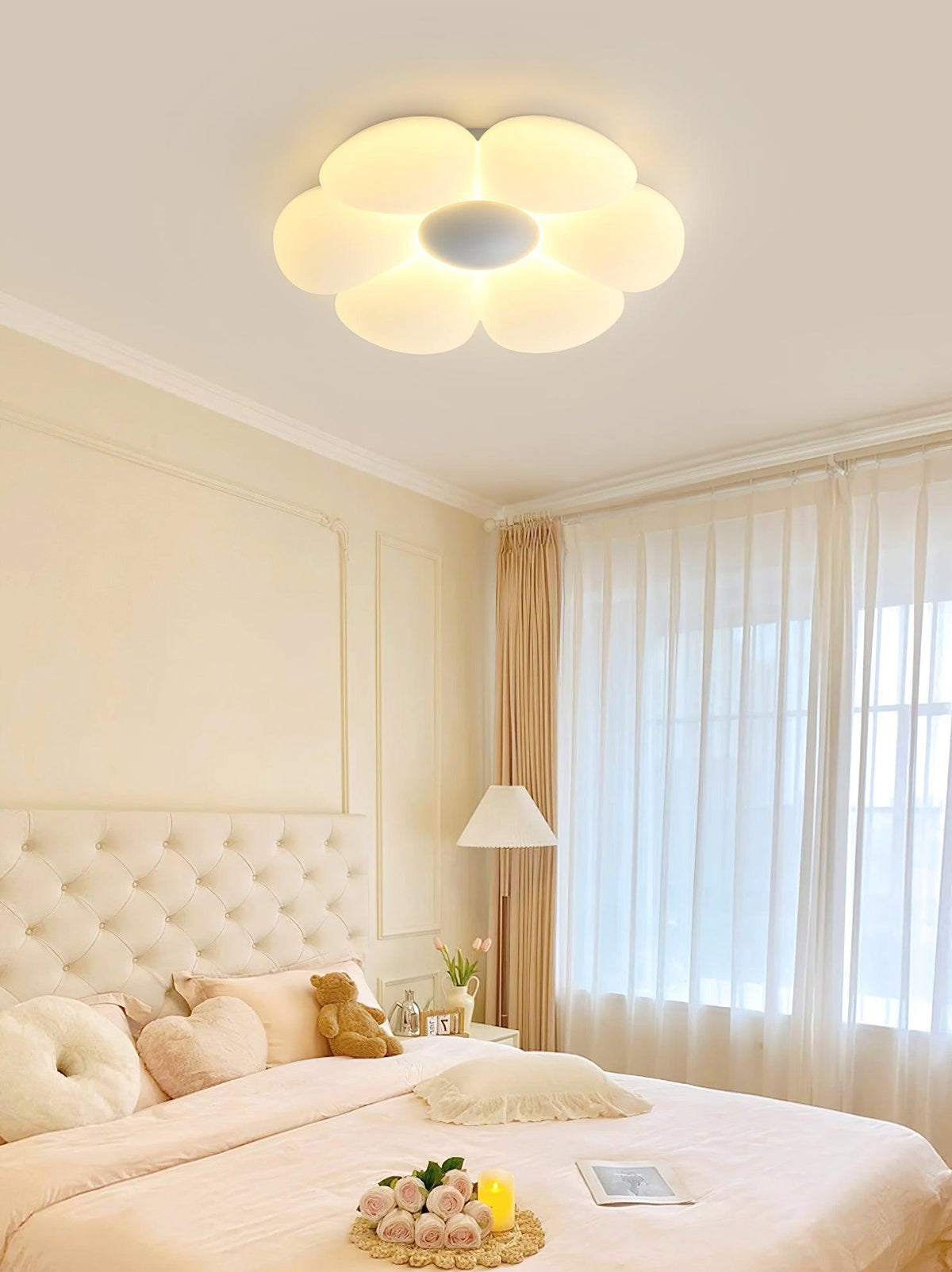 Liorinella lampada da soffitto a forma di fiore a sei petali per camera da letto bambini