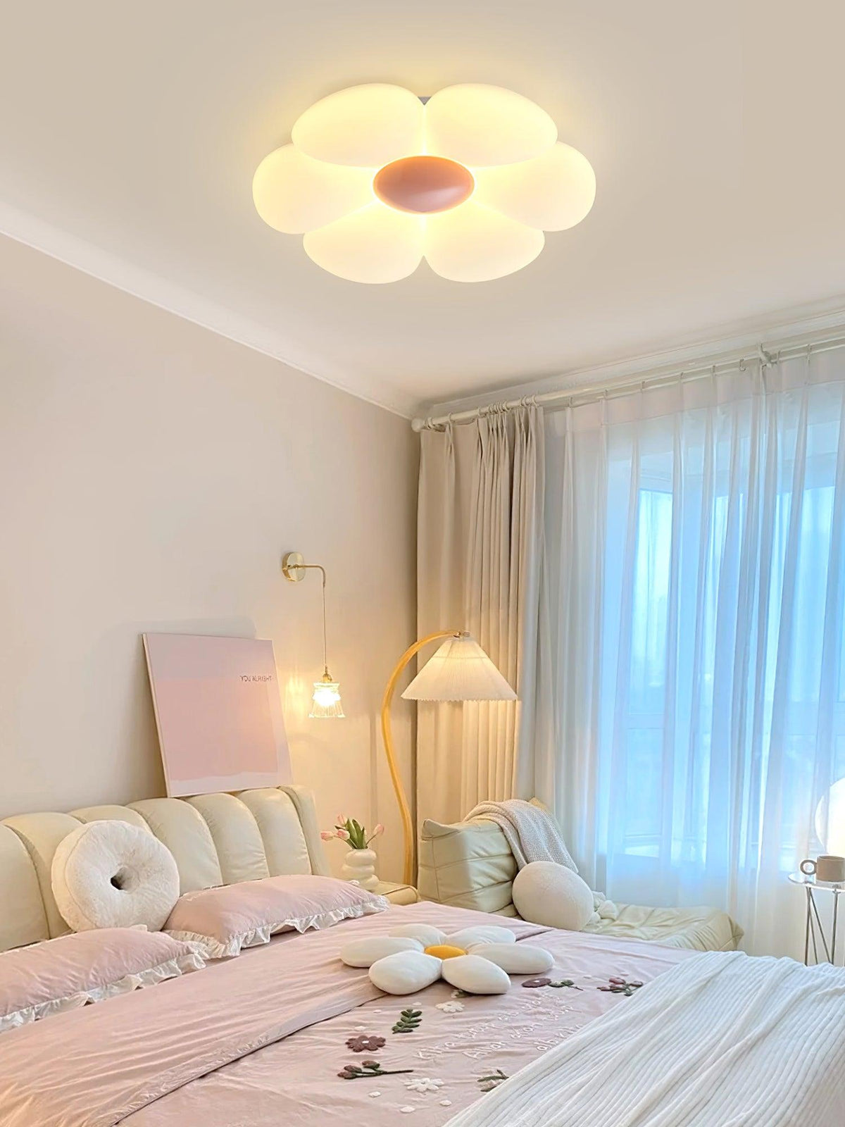 Liorinella lampada da soffitto a forma di fiore a sei petali per camera da letto bambini