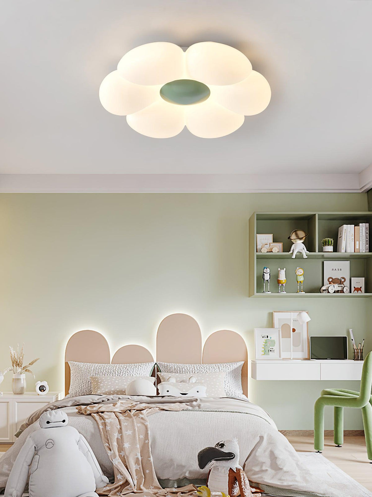 Liorinella lampada da soffitto a forma di fiore a sei petali per camera da letto bambini