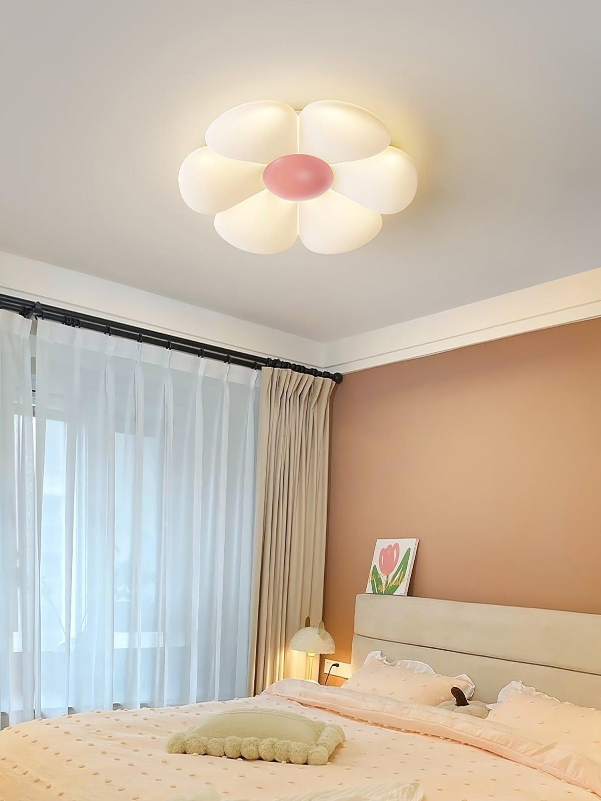 Liorinella lampada da soffitto a forma di fiore a sei petali per camera da letto bambini