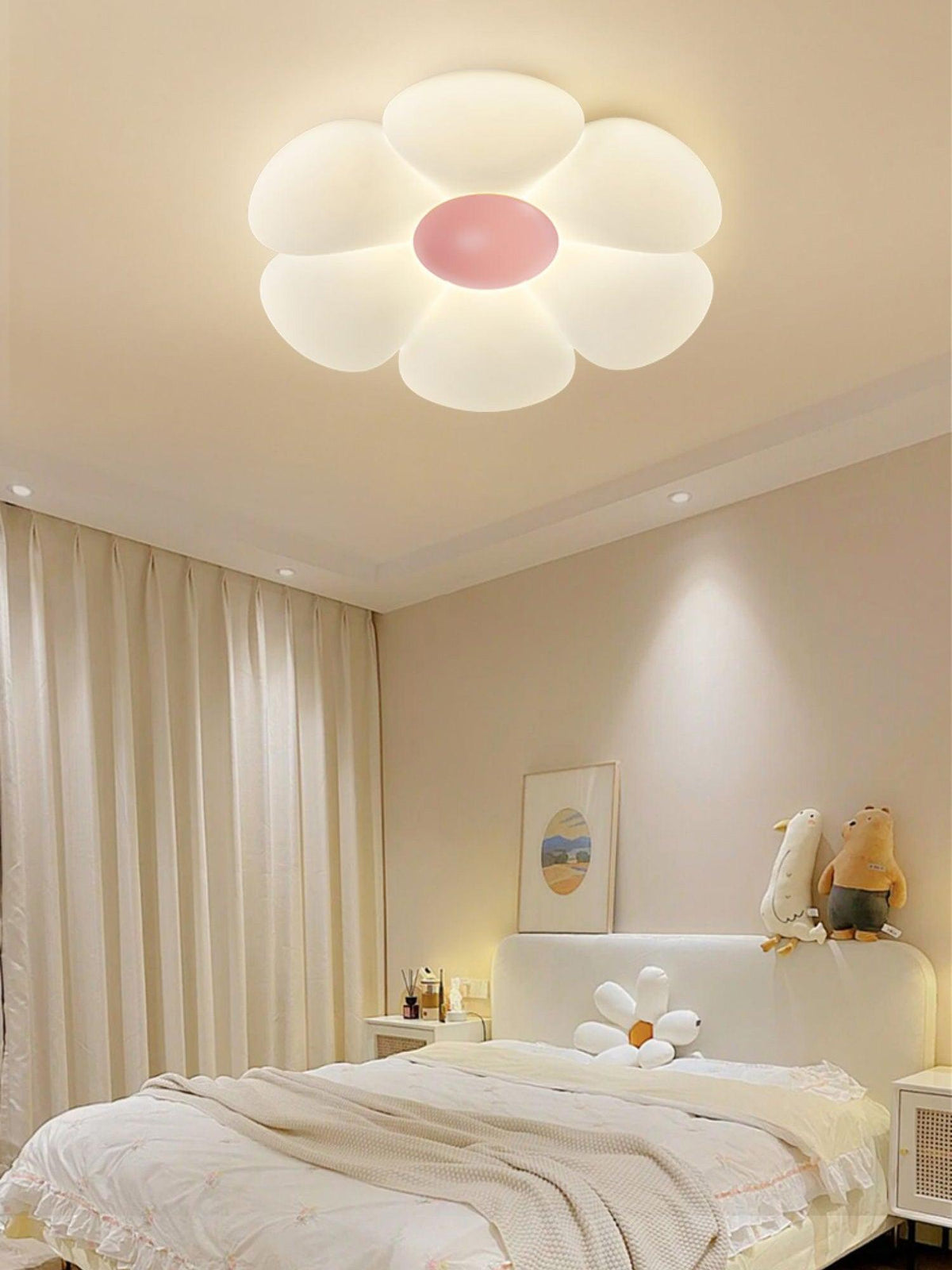 Liorinella lampada da soffitto a forma di fiore a sei petali per camera da letto bambini
