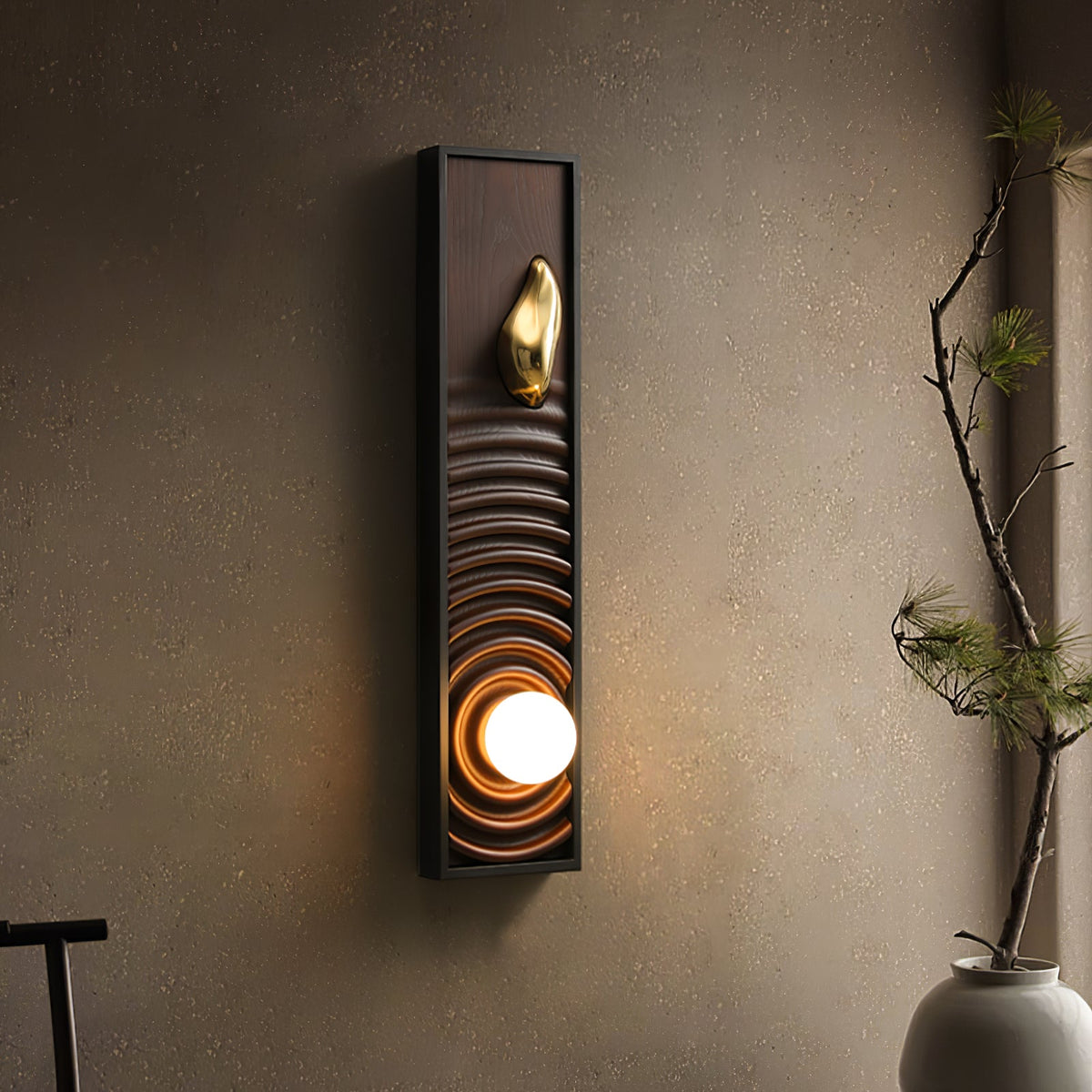 Caleb lampada da parete in legno vintage