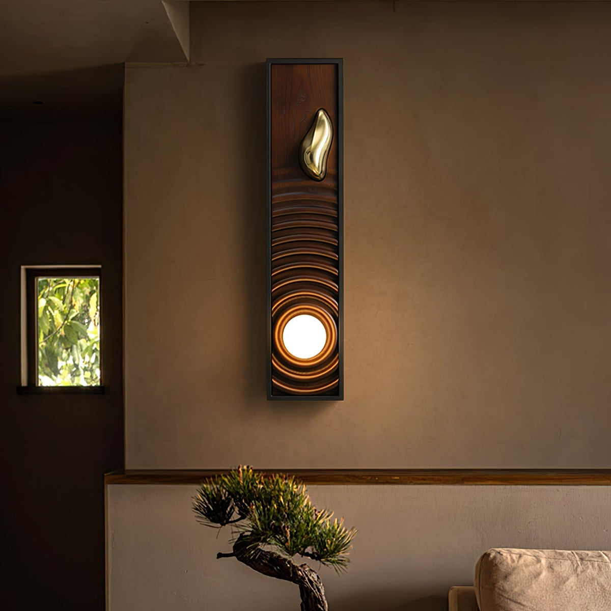 Caleb lampada da parete in legno vintage