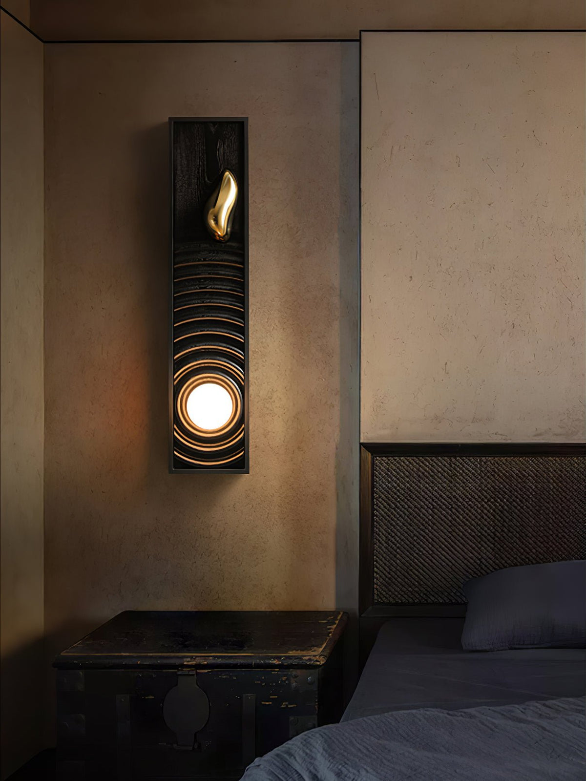 Caleb lampada da parete in legno vintage