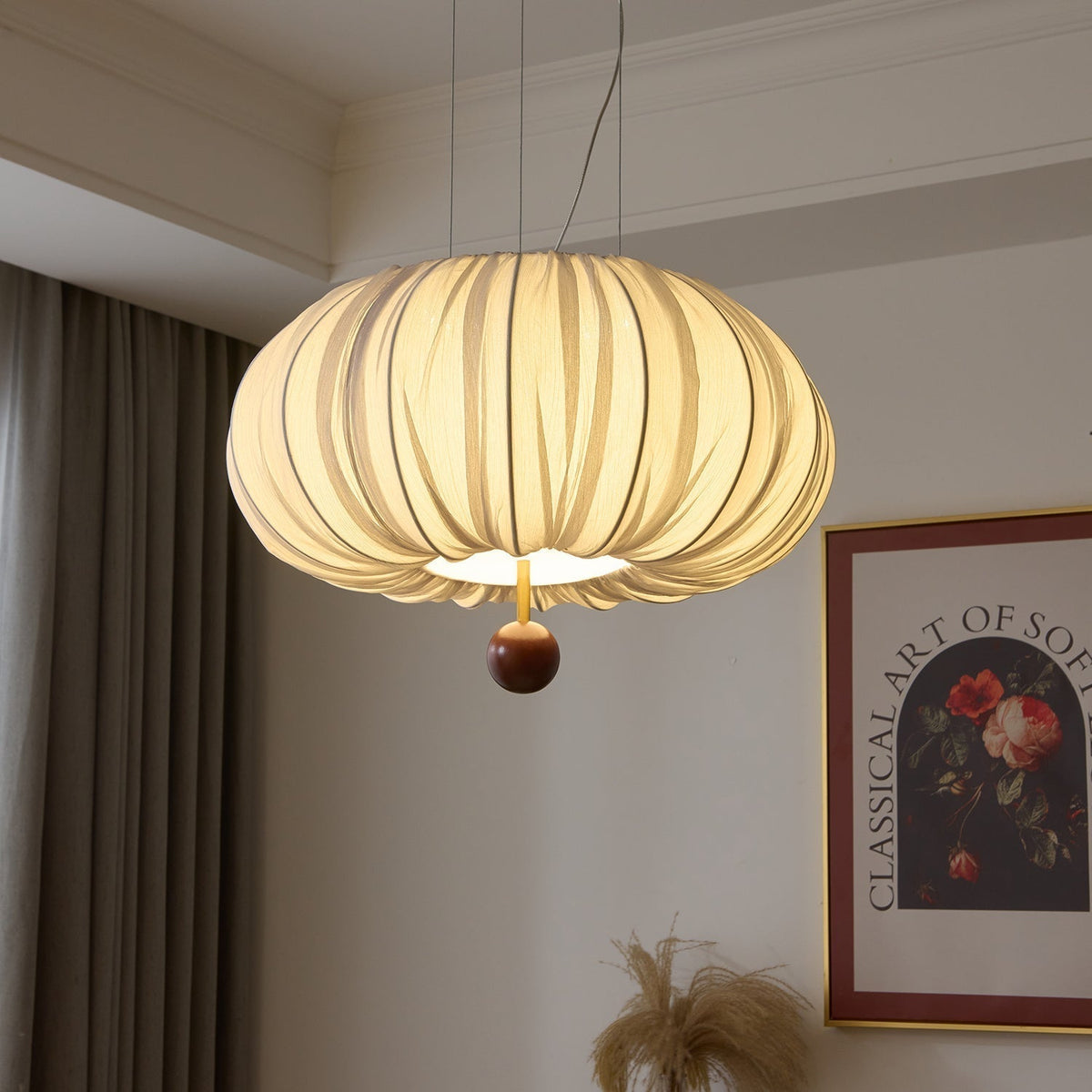 Vasilen lampada da soffitto Premium Art Balloon in legno e tessuto a globo