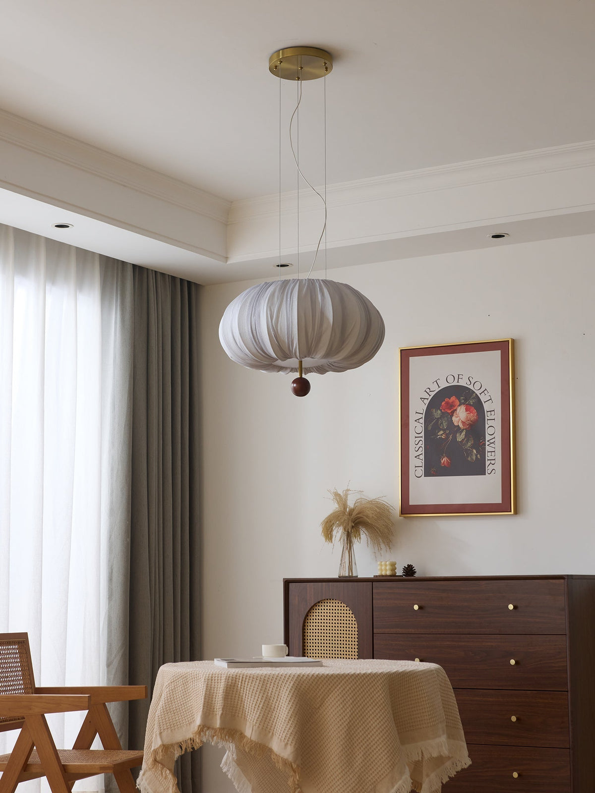 Vasilen lampada da soffitto Premium Art Balloon in legno e tessuto a globo