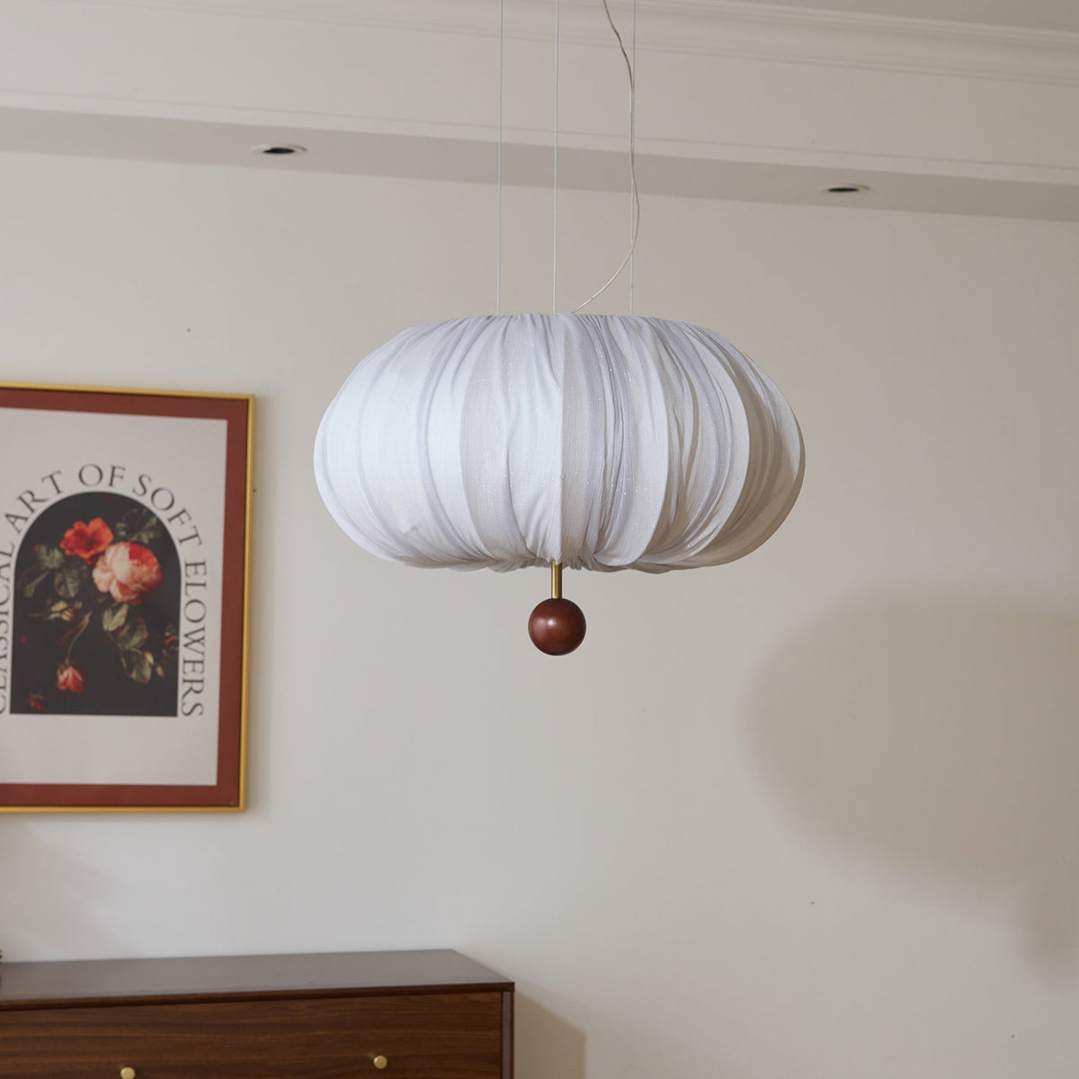 Vasilen lampada da soffitto Premium Art Balloon in legno e tessuto a globo
