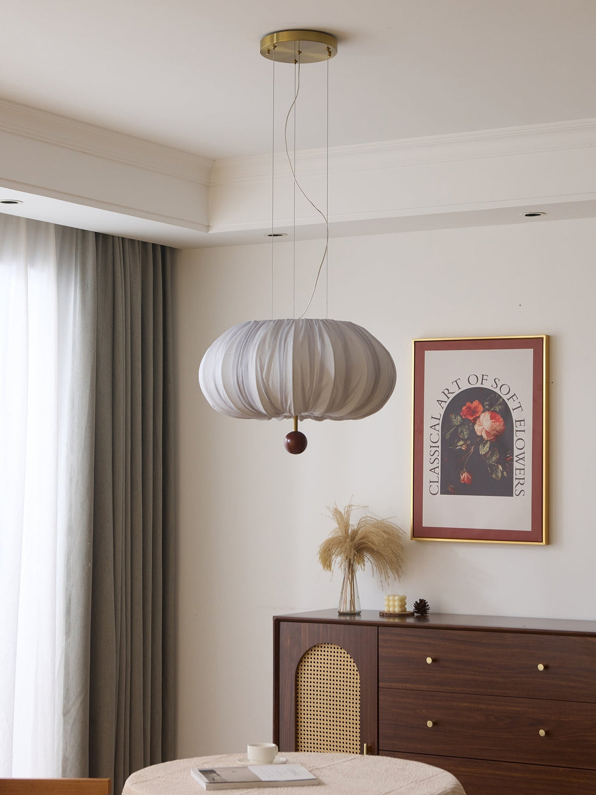 Vasilen lampada da soffitto Premium Art Balloon in legno e tessuto a globo