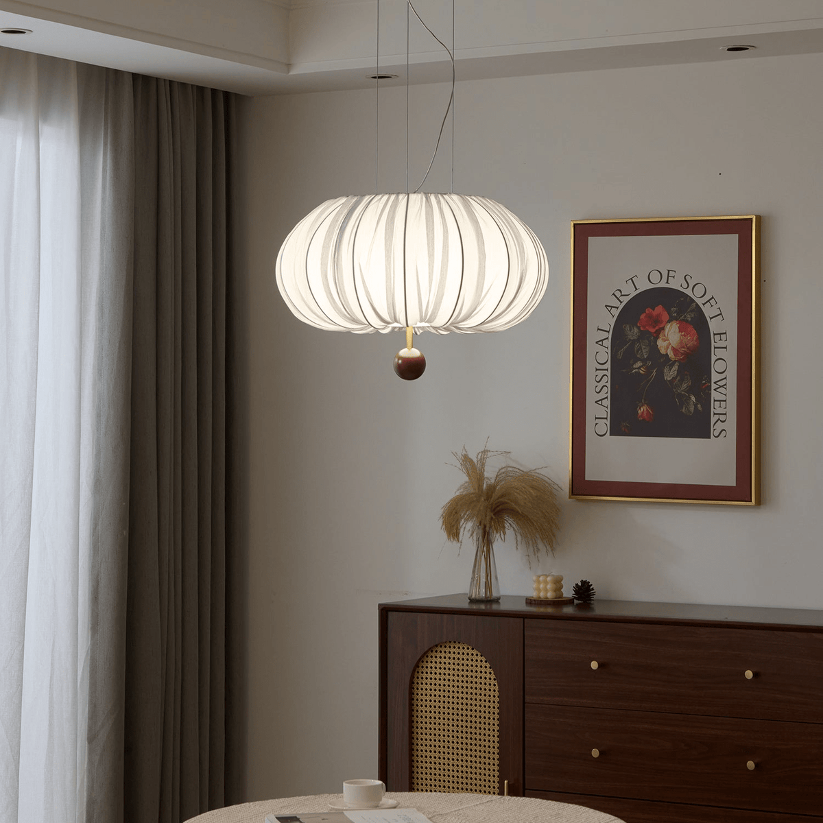 Vasilen lampada da soffitto Premium Art Balloon in legno e tessuto a globo