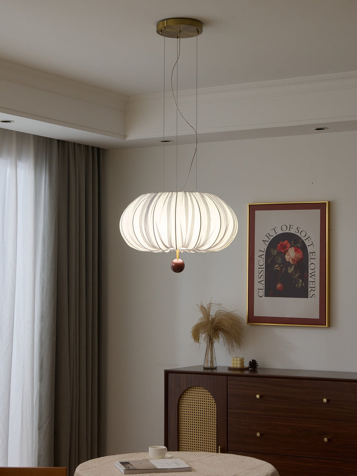 Vasilen lampada da soffitto Premium Art Balloon in legno e tessuto a globo