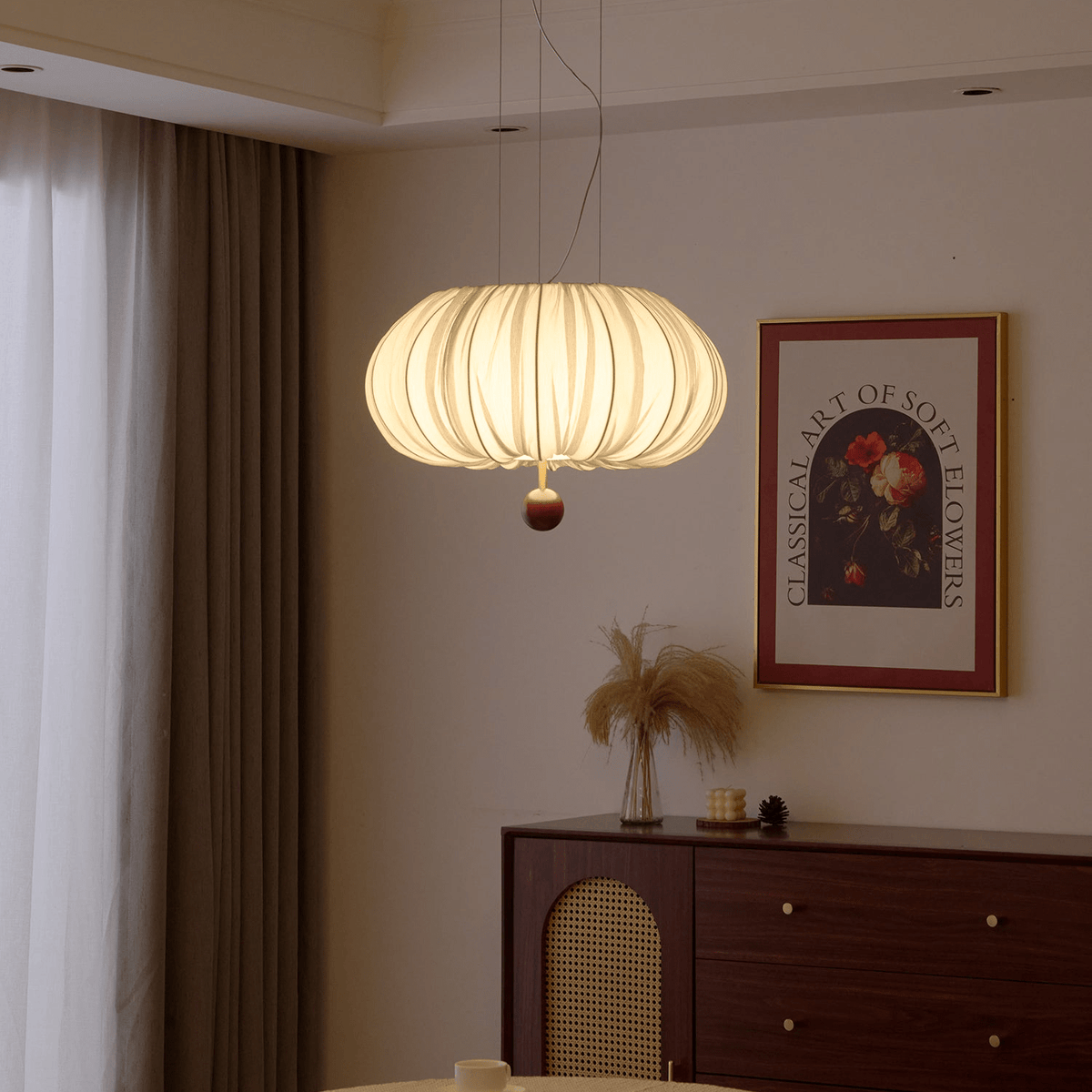 Vasilen lampada da soffitto Premium Art Balloon in legno e tessuto a globo