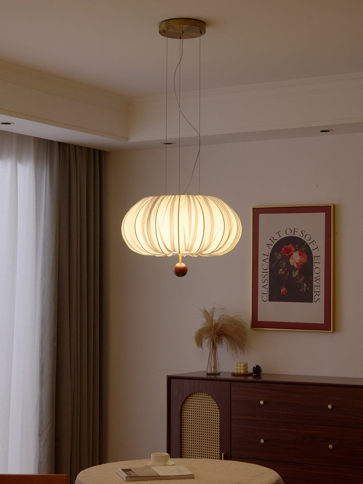 Vasilen lampada da soffitto Premium Art Balloon in legno e tessuto a globo