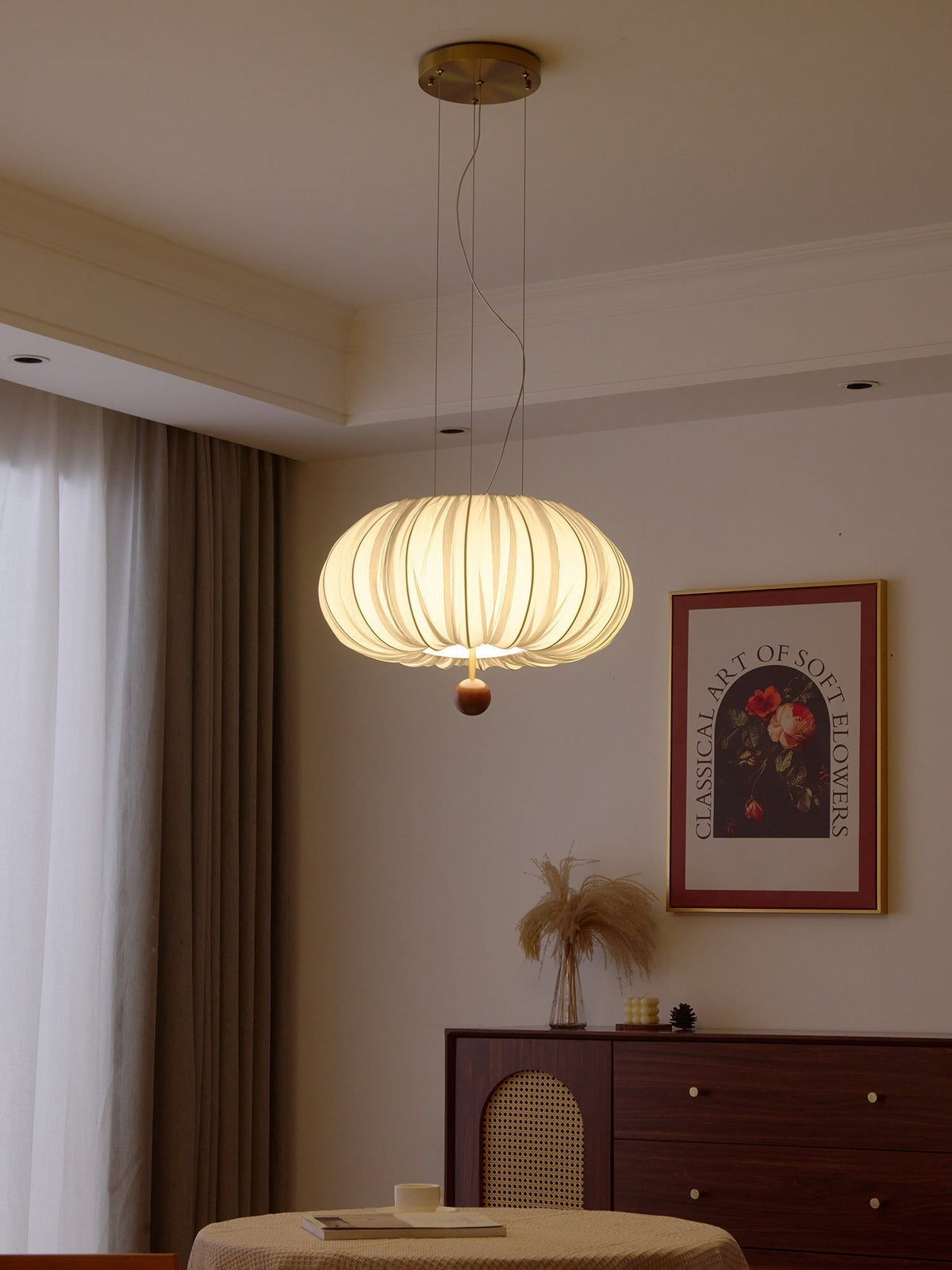 Vasilen lampada da soffitto Premium Art Balloon in legno e tessuto a globo