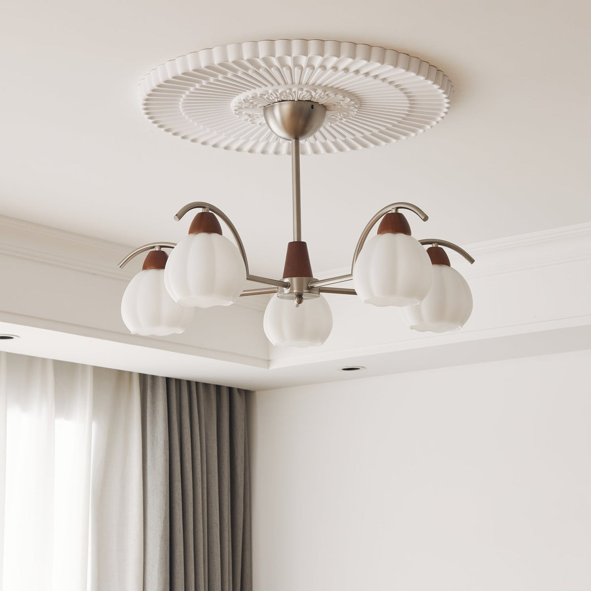 Ilaeiel lampadario Eleganza Tradizionale Fioritura legno vetro
