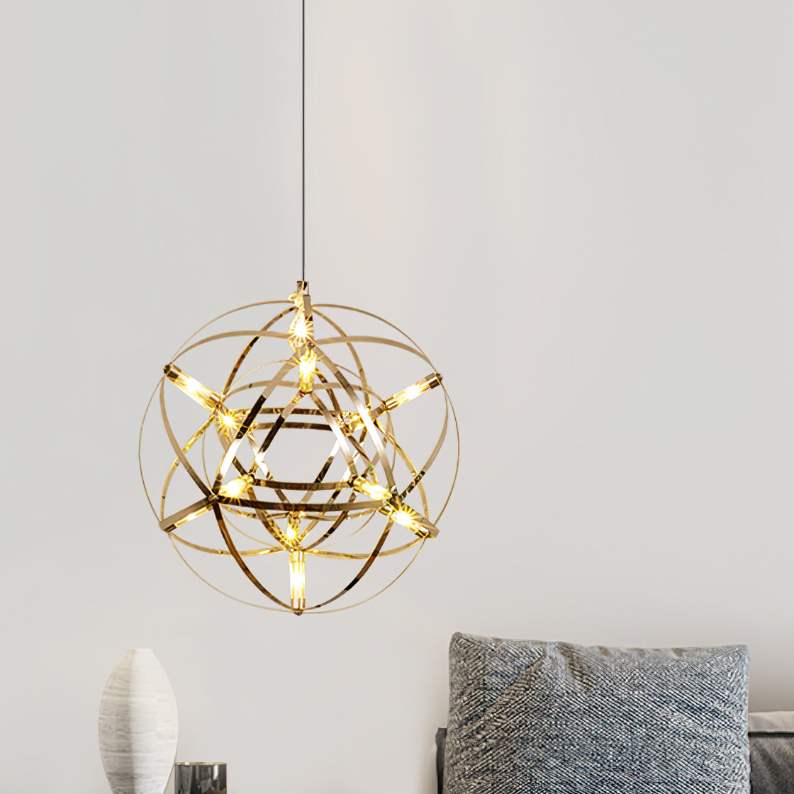 Sylvarin lampada a sospensione con sfera scintillante in oro