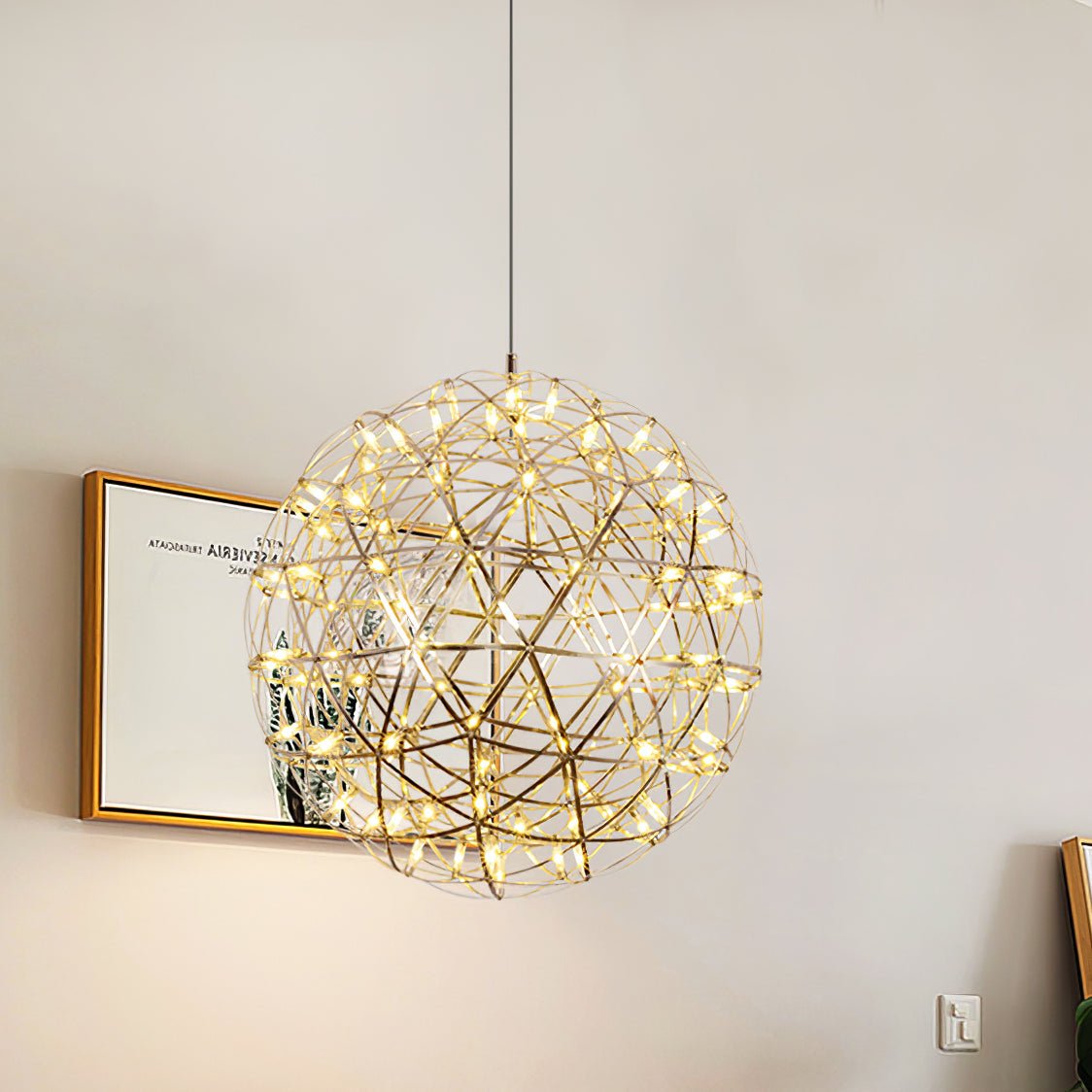 Sylvarin lampada a sospensione con sfera scintillante in oro