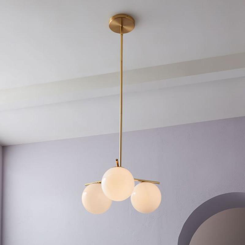 Casoella lampadario sfera & Stelo moderno Finitura Oro LED