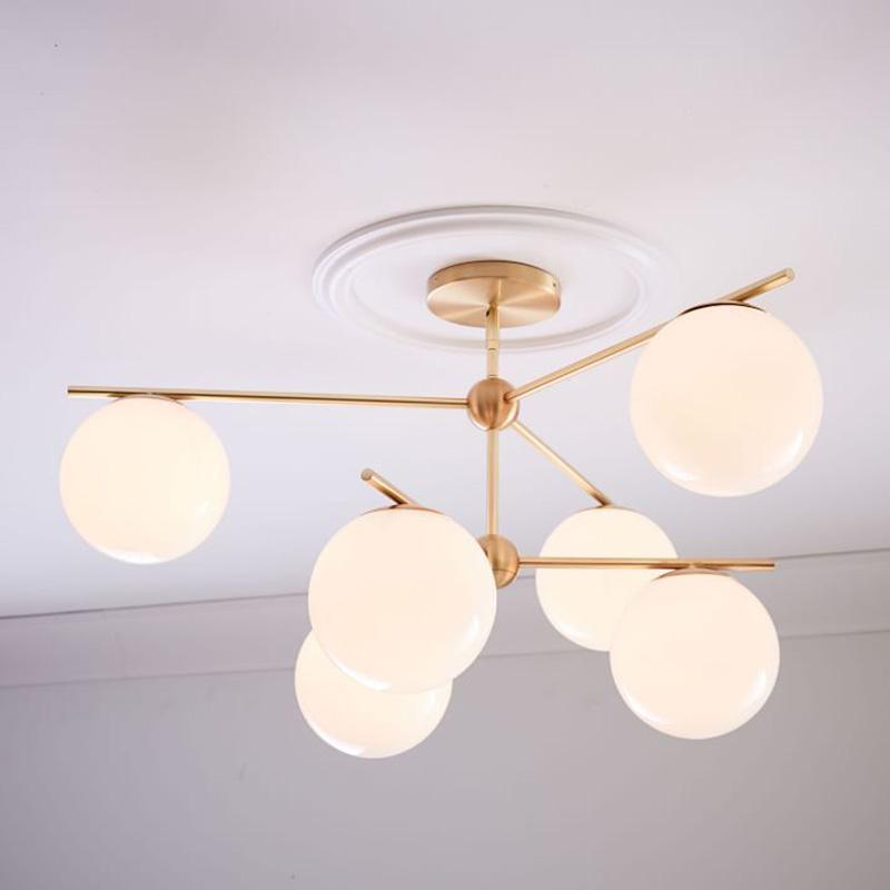Casoella lampadario sfera & Stelo moderno Finitura Oro LED