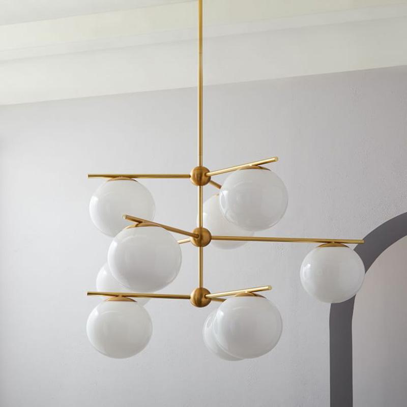 Casoella lampadario sfera & Stelo moderno Finitura Oro LED