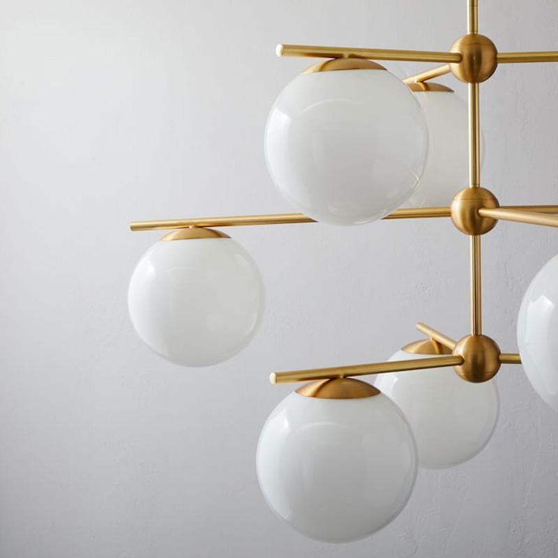 Casoella lampadario sfera & Stelo moderno Finitura Oro LED