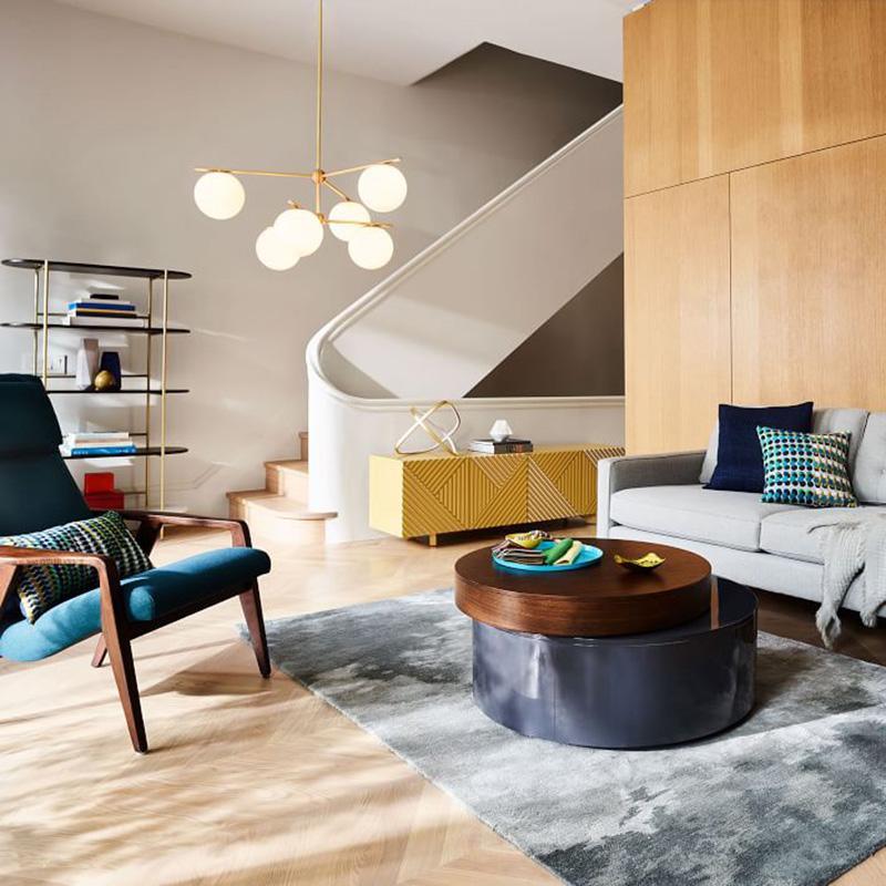 Casoella lampadario sfera & Stelo moderno Finitura Oro LED