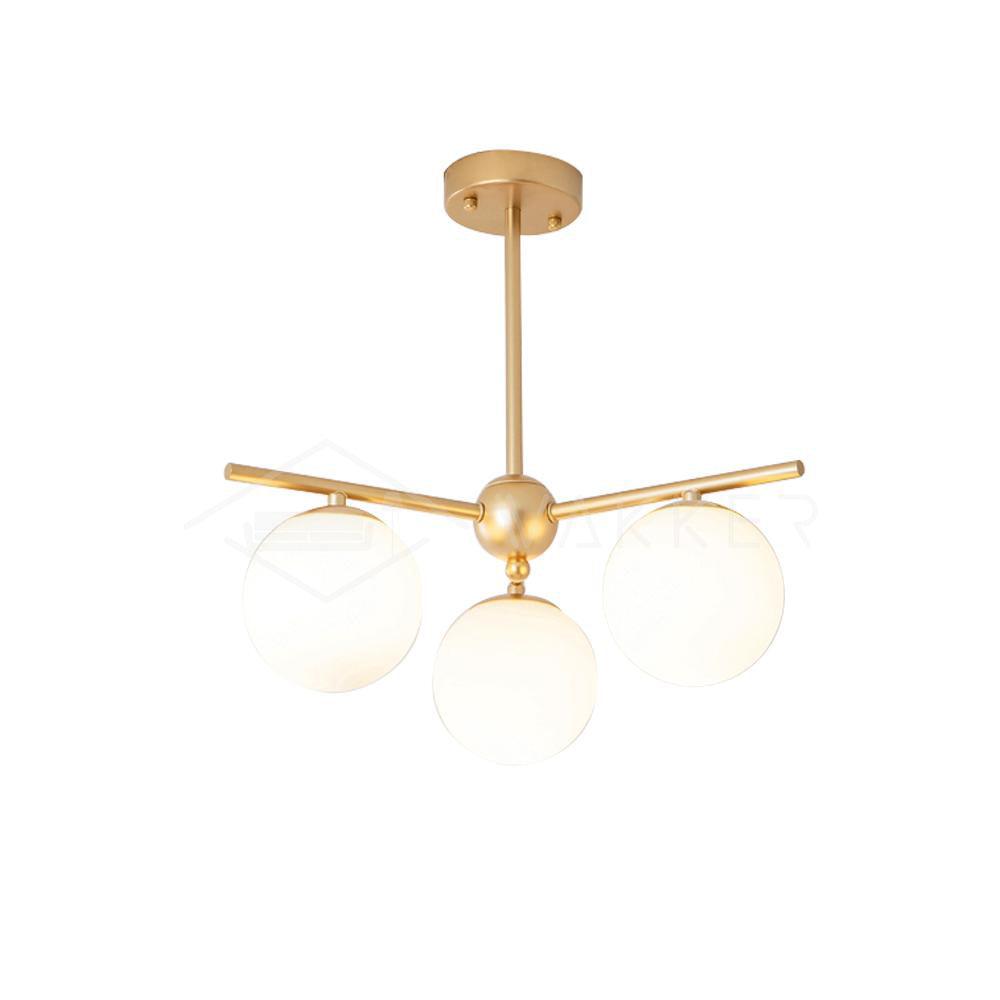 Casoella lampadario sfera & Stelo moderno Finitura Oro LED