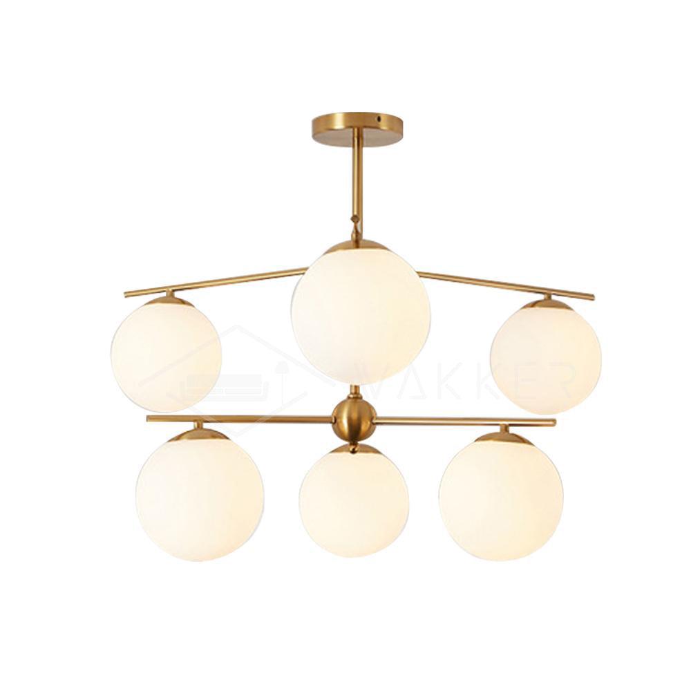 Casoella lampadario sfera & Stelo moderno Finitura Oro LED