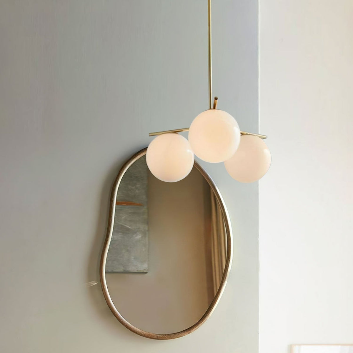 Casoella lampadario sfera & Stelo moderno Finitura Oro LED