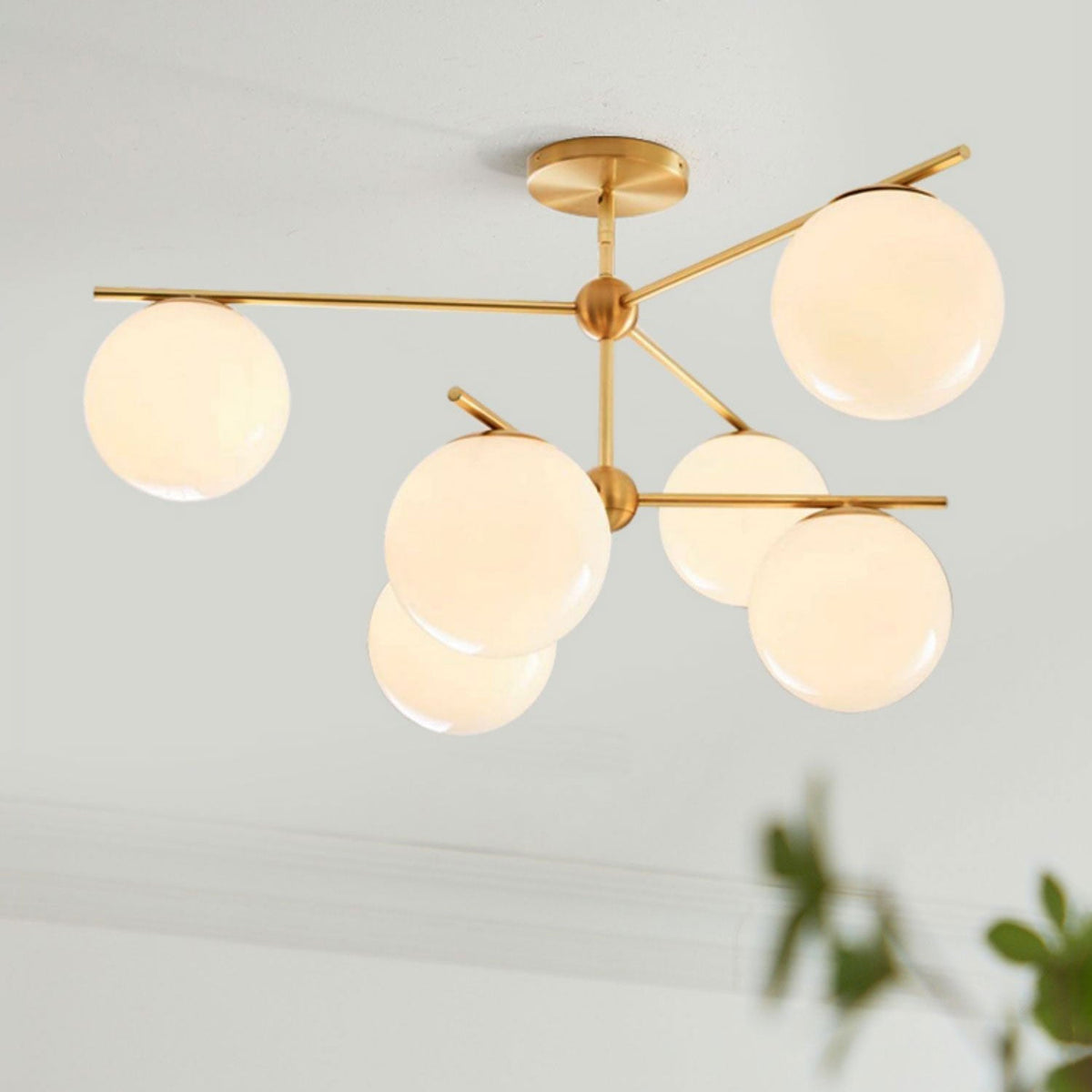 Casoella lampadario sfera & Stelo moderno Finitura Oro LED