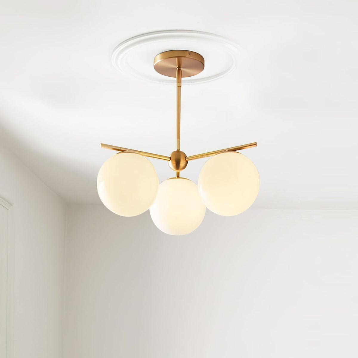 Casoella lampadario sfera & Stelo moderno Finitura Oro LED