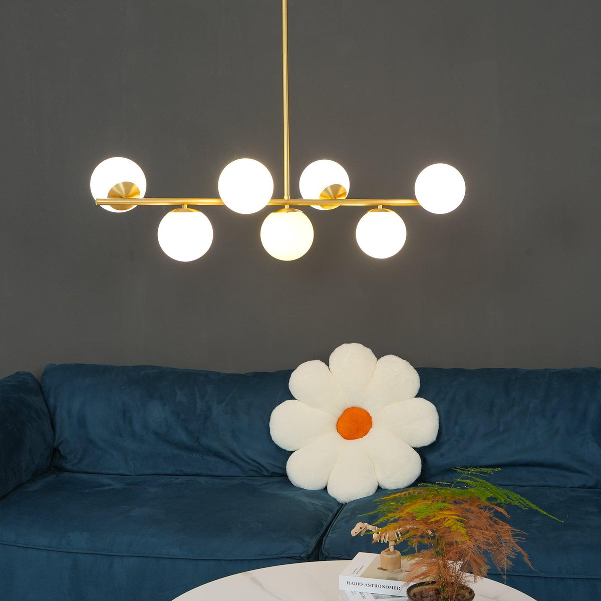 Casoella lampadario sfera & Stelo moderno Finitura Oro LED