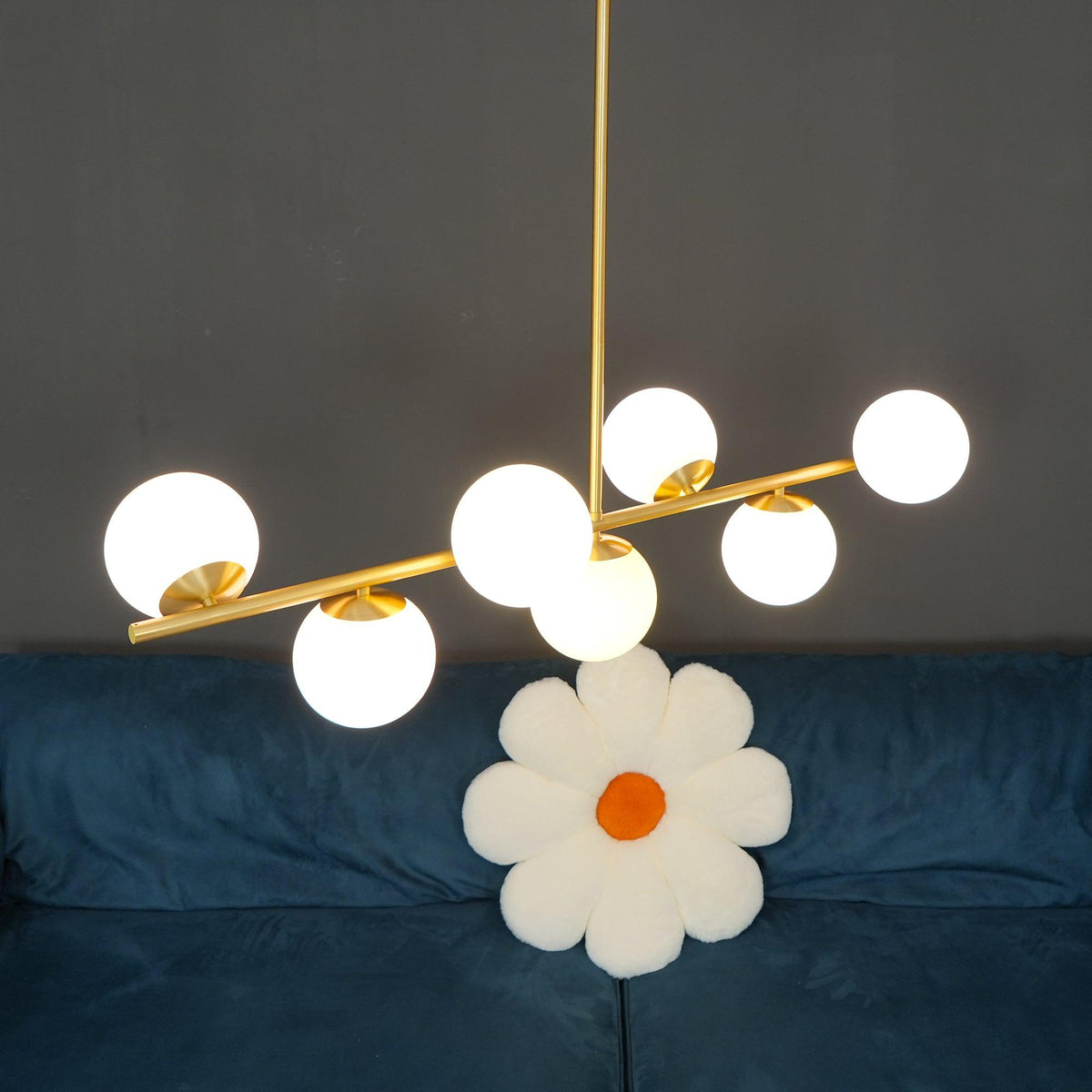 Casoella lampadario sfera & Stelo moderno Finitura Oro LED