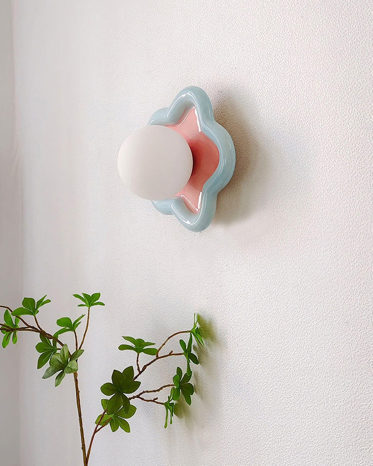 Petani lampada da parete a fiore Rosa e Giallo
