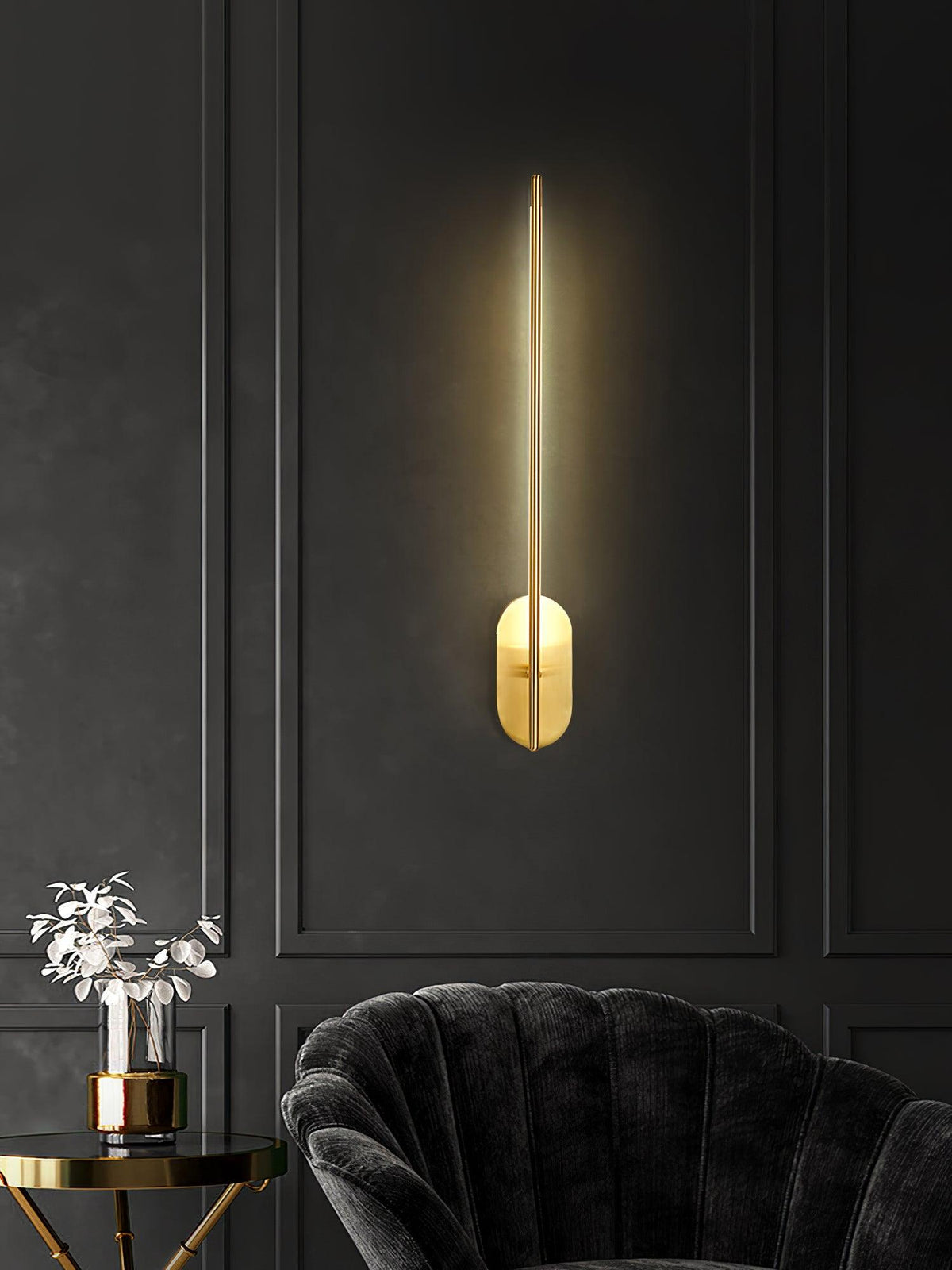 Marissa lampada da parete Stick Shaped in ottone