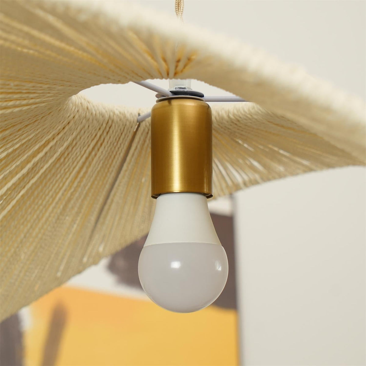 Canoeria lampada a sospensione in rattan intrecciato a mano naturale