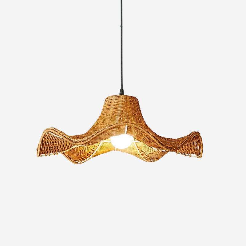 Ravelle lampada a sospensione in rattan plissettato