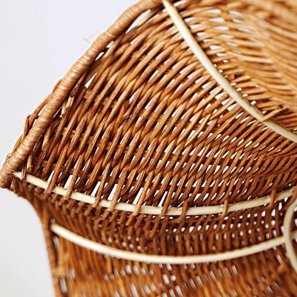 Ravelle lampada a sospensione in rattan plissettato