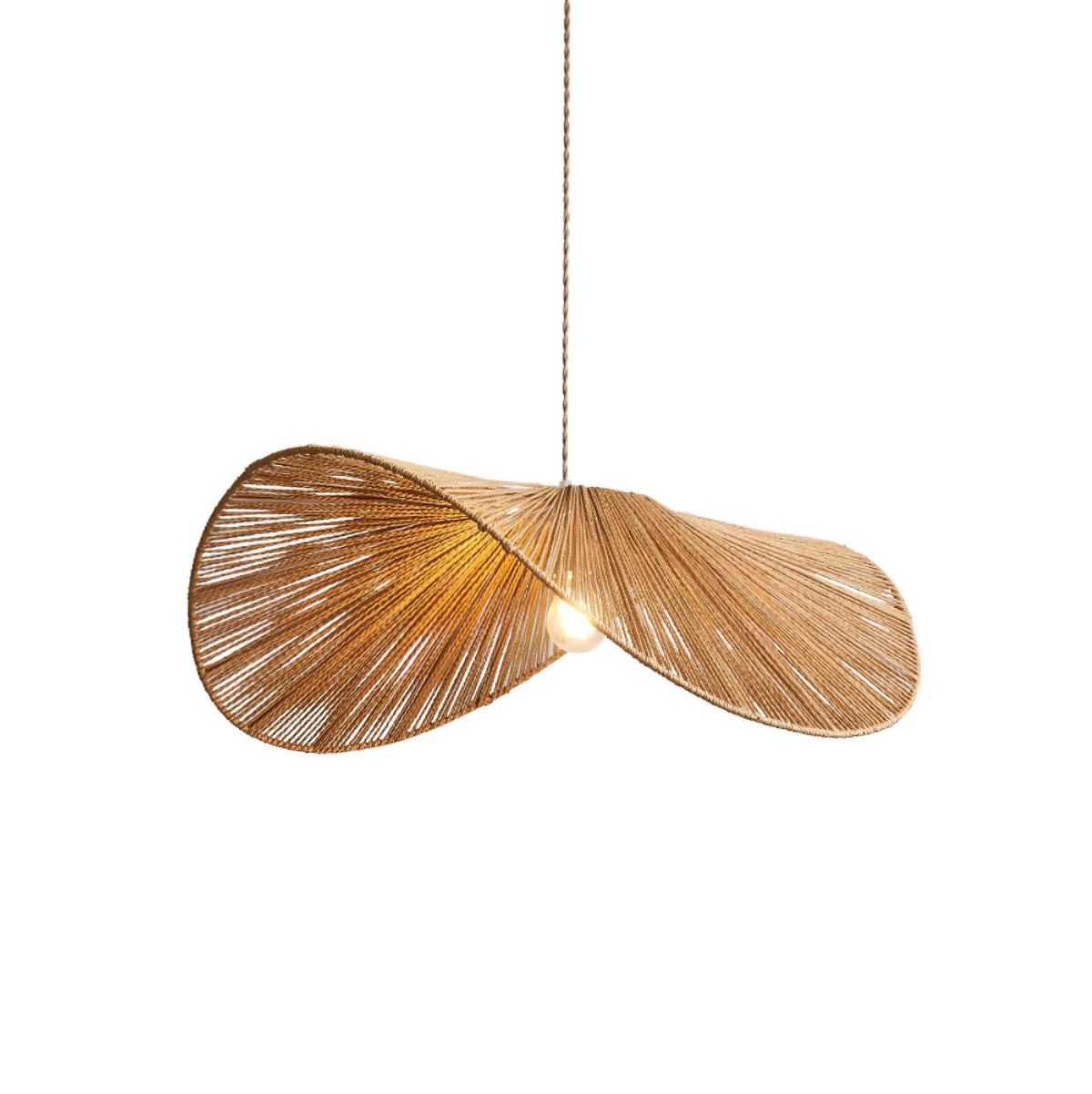 Canoeria lampada a sospensione in rattan intrecciato a mano naturale