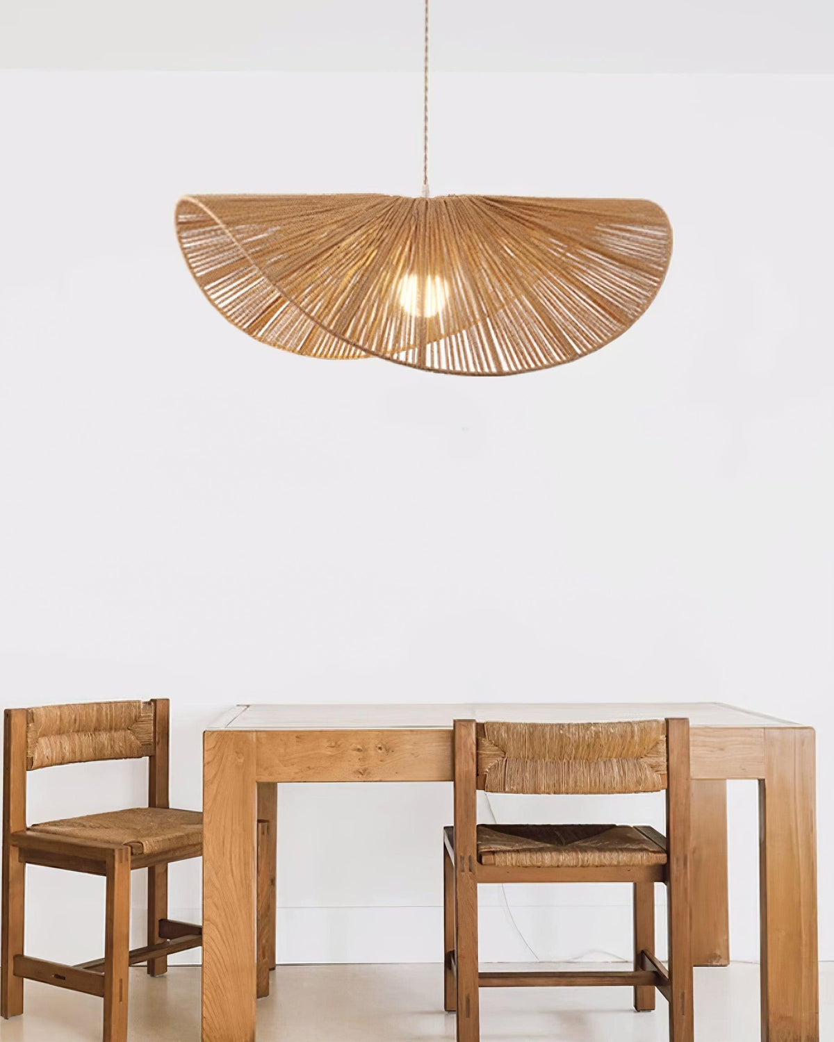 Canoeria lampada a sospensione in rattan intrecciato a mano naturale