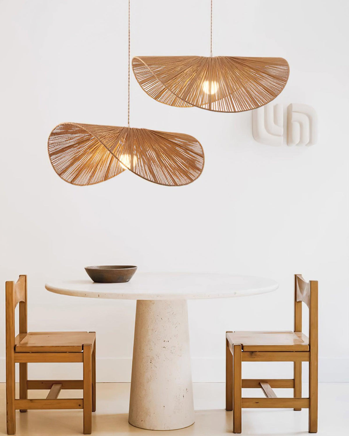 Canoeria lampada a sospensione in rattan intrecciato a mano naturale
