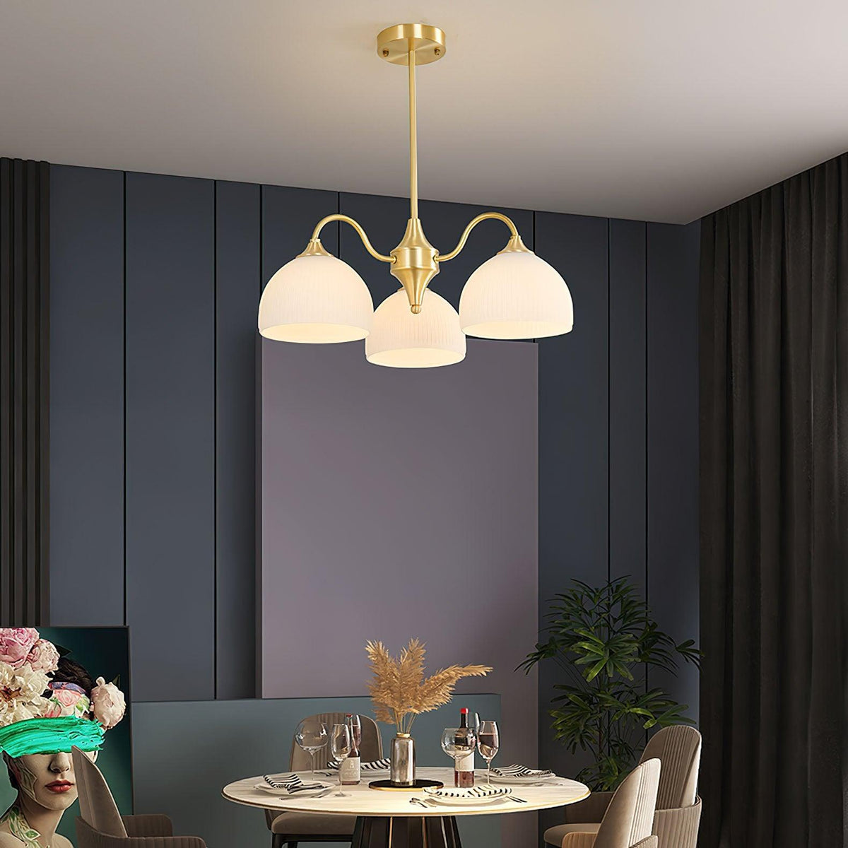 Zaren lampadario Coppia in vetro a Righe