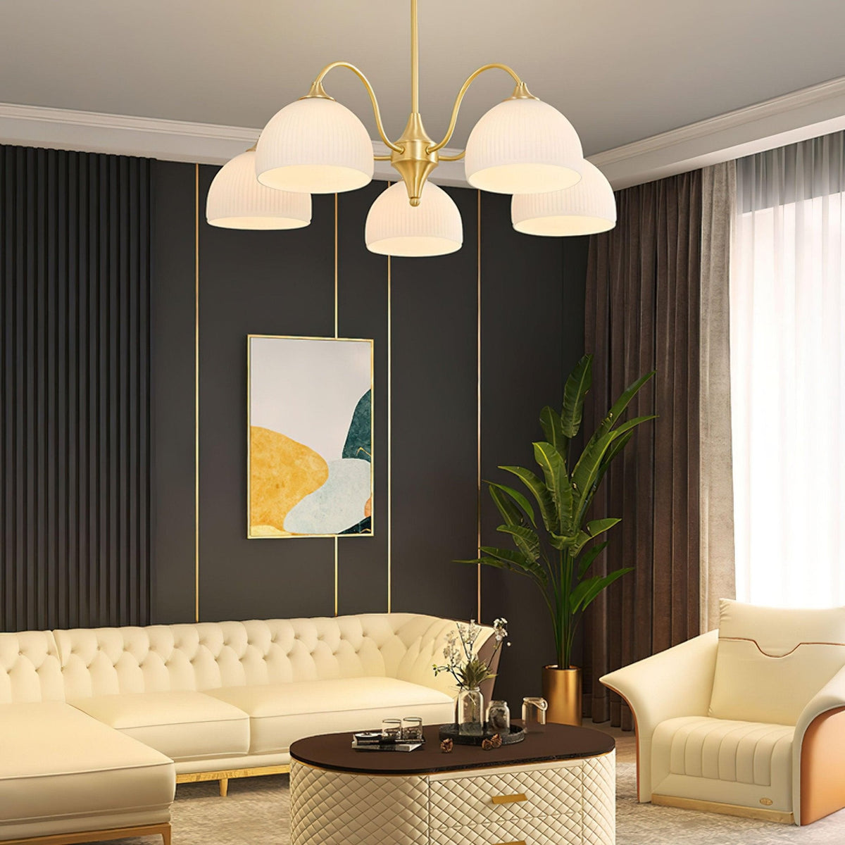 Zaren lampadario Coppia in vetro a Righe