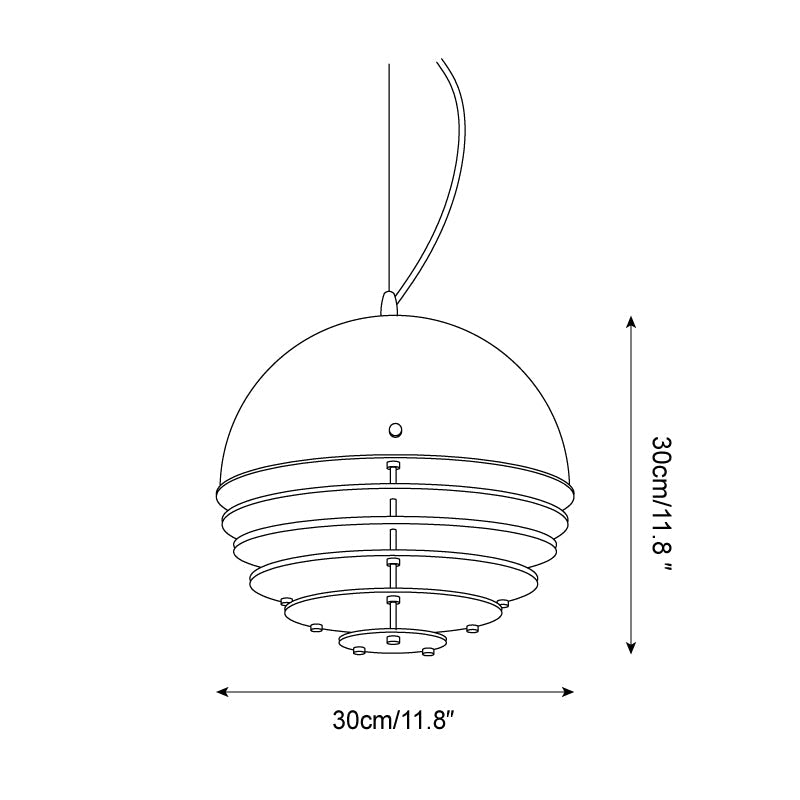 Lampada a sospensione moderna con paralume stratificato e luce morbida per sala da pranzo