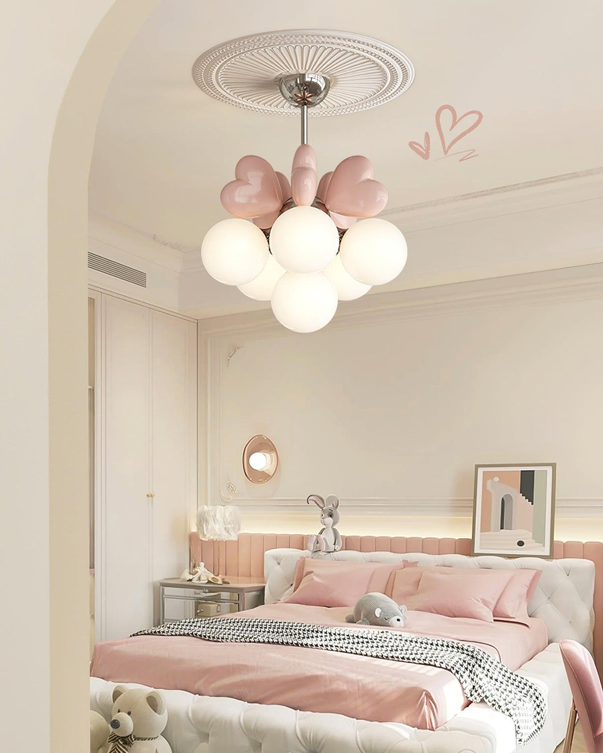 Lampadario Heart Accents globo Shades Playful moderno Kids Room per camera da letto
