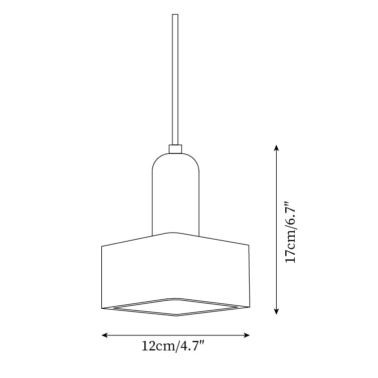 Lava lampada a sospensione in travertino quadrato